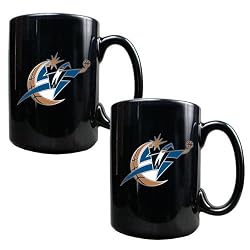 Washington Wizards NBA 2pc Black Ceramic Mug Set - Primary Logo by Great American Products