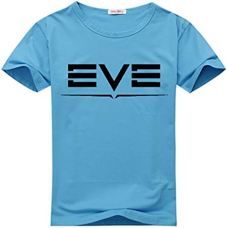 WENDALY Men's EVE Second Decade 100% Cotton Diy Short Sleeve Shirt X-Large Light Blue