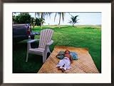 Boy Sleeping Outside Vaoto Lodge, Manua'a Islands, American Samoa Framed Photographic Poster Print by Peter Hendrie, 29x21