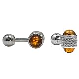 Men's Sterling Silver Honey Amber Celtic Designer Cuff Links