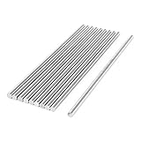 uxcell 超硬バー　HSSラウンド旋盤　3.4mmx100mm　スティック　10個入り　シルバートーン