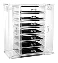 Acrylic Deluxe Jewel Box - 7-Drawer Jewelry Chest With Necklace Keeper (Clear) (11 7/8"H x 10 3/4"W x 5 7/8"D)