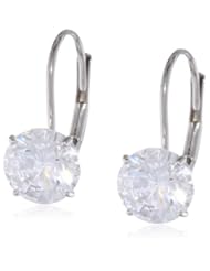 10k Gold Dangle Earrings Made with Swarovski Zirconia (3 cttw)
