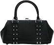 Lux de Ville REBEL Kiss Lock Handbag- Black Crocodile