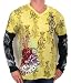 New Christian Audigier Men's Double Sleeve T-shirt~yellow Color~heartbreaker Tattoo