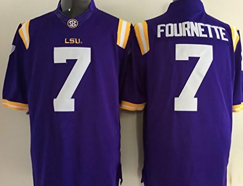 NCAA LSU Tigers NO.7 FOURNETTE Blue Men's Football Jersey Medium