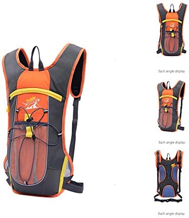 8L + 2L Hydration Bladder Cycling Hydration Back Pack Bag Water Bottle mountain Hiking Bicycle MTB Bike Back Pack Bag Packing Organizers for Bicycle Men Women (Orange)