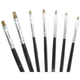 Set of 7 Sable NAIL ART Gel Brushes Pen