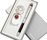 Basketball Key Ring W/Chrome Name Plate With Matching Basketball Ball Point Pen In Gift Box