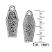 Silver Plated Pewter Dia De Los Muertos Coffin Pendant Charm 26mm (1)