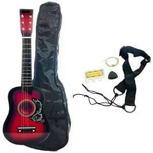 25 Red Kids Acoustic Guitar with Free Accessories by crescent