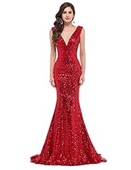 V-neck  Mermaid Lace-Up Sequined  Ball Gown Evening Dress/Prom Dress/Party Dress 