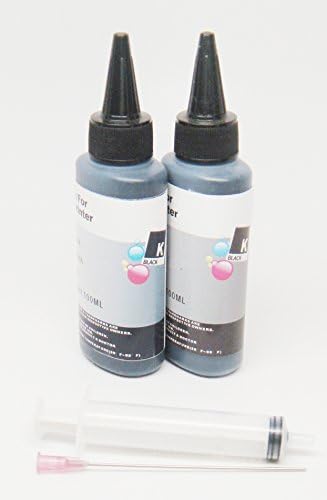 Ink Dynasty 200ML UV Resistant Black Dye Ink Refill Kit for Refillable cartridge Epson R260 R280 ARTISAN 50 837 CIS CISS Refillable