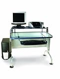 Innovex Glass Computer Desk, Blue