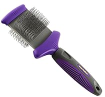 Double Sided Flexible Slicker Brush By Hertzko - Removes Loose Hair, Tangles, and Knots, - Flexible Head Contours on Your Pet's Skin - Suitable for Dogs and Cats

