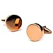 PenSee Classic Stainless Steel Rose Gold Round Cufflinks for Men With Gift Box