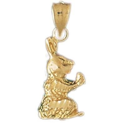 Cheap Girls Jewelry Dazzlers Solid 14k Gold Rabbit Charm Pendant Available in three colors from jewelsberry (weights: 1.9 grams only) For Sale