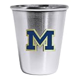 Set of 2 Michigan Wolverines Stainless Shot Glass - NCAA College Athletics - Fan Shop