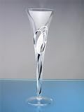 Milano Crystal White/Blk Champagne Halo Flute Glasses (Set of 4)