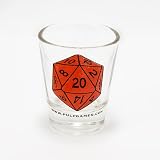 Pulp Gamer D20 Shot glass with 20 facing out