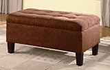 Chocolate Microfiber Storage Ottoman