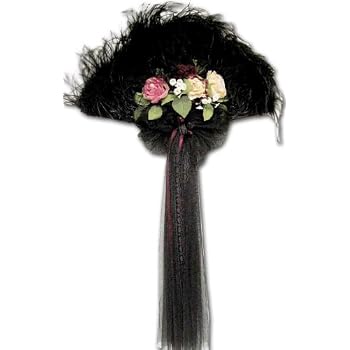 Set A Shopping Price Drop Alert For Fabulous Black with Burgundy Victorian Fan
