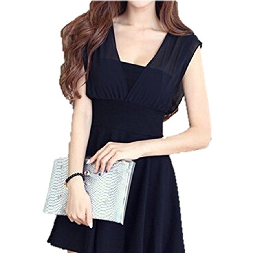 (エヌアンドティー）N&T ノースリーブ シフォン 切り替え フレアワンピース ミニ きれいめ