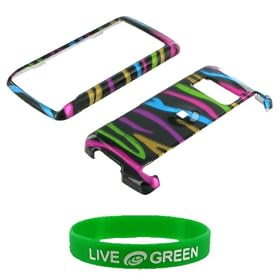 Black & Rainbow Zebra Design Snap On Hard Case for LG enV Touch VX11000 Phone, Verizon Wireless