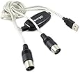SANOXY USB MIDI Cable Converter PC to Music Keyboard Window Win Vista XP, Mac OS