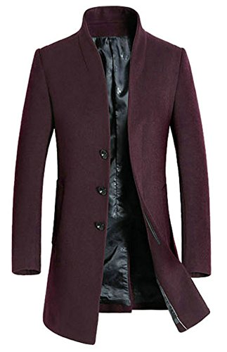 APTRO Men's Wool French Front Slim Fit Long Business Coat