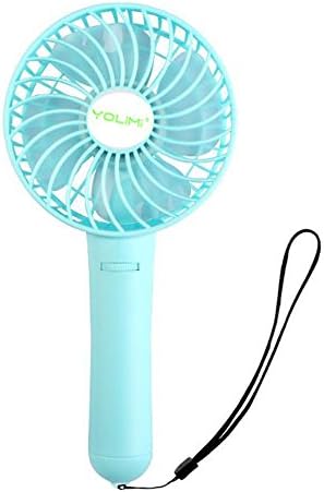 Ivbuy Handfan Portable Handheld Mini Fan Battery Operated Cooling Fan Electric Personal Fans Foldable Fans with 18650 Battery for Home and Travel (Blue)