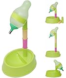 Free-Standing Dog Cat Water Bottle & Bowl: Stable with Enclosed 'Water-Weight Holder', Height-Adjustable