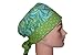 Surgical Scrub Hat Cap Blue Green Lime Paisley Dots Pixie