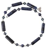 Sterling Silver, Sodalite,  Montana Blue Crystal Memory Wire Bracelet Claspless, Easy On  Off