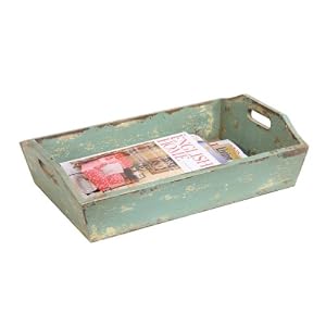 Sea Foam Green Shabby Cottage Chic Wooden Serving Kitchen Tray