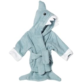 Baby Aspen Baby Aspen Let the Fin Begin Terry Shark Robe Bathrobe (Blue, 0 - 6 Months)