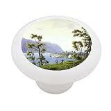 View of the Nikolsky Monastery on Lake Baikal by Martynov Decorative High Gloss Ceramic Drawer Knob