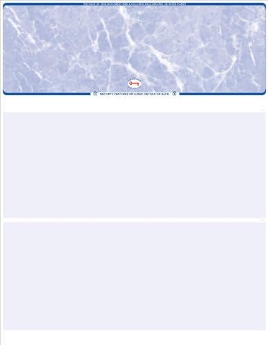 2000 Blank Laser Check Stock - Blue Marble - Top. Order Checks !