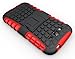 JKase DIABLO Series Tough Rugged Dual Layer Protection Case Cover with Build in Stand for Samsung Galaxy Grand i9080, Samsung Galaxy Grand Duos i9082 - Retail Packaging (Red)