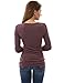 PattyBoutik Mama Cowl Neck Buttons Maternity Tunic Top (Heather Burgundy M)