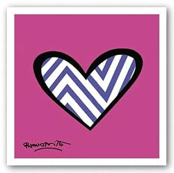 Zig Zag Love by Romero Britto 7.5"x7.5" Art Print Poster