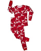 Leveret Reindeer 2 Piece Pajama 100% Cotton (Size 2-14 Years)