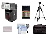 Sony HVL-F36AM High-Power Digital Camera Flash + Deluxe SLR Gadget Bag + 57-inch Tripod - Accessory Kit for Sony Alpha A100, A200, A300, A350 & A700