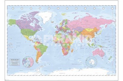 41u5yCgcHDL Compare Large World Map Political World Map, c.2009 (miller projection) Finest LAMINATED Print Unknown 55x39 