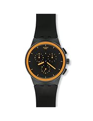 Swatch X-Swatch Chronograph Black Dial Black Silicone Strap Unisex Watch SUSB100
