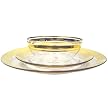 Colin Cowie 12–pc. Gold–Trimmed Textured Glass Dinnerware Set