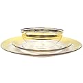 Colin Cowie 12–pc. Gold–Trimmed Textured Glass Dinnerware Set