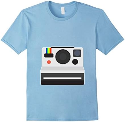Men's 90s Retro Vintage Instant Flash Camera T-shirt Medium Baby Blue