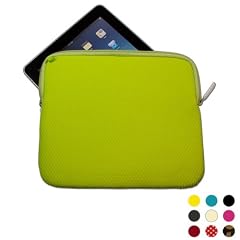 iPad Sleeve (Tasche) aus Neopren (lime) mit abnehmbarer Trageschlaufe/Schl�sselanh�nger - stylishe Oberfl�che im Waffeldesign und edle Geschenkidee