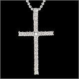 1/2 Carat Sterling Silver CZ Cross Pendant